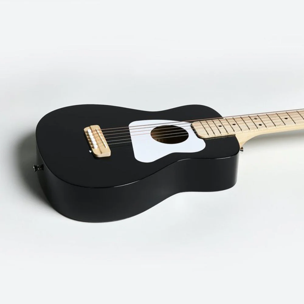 Loog Pro VI Acoustic Guitar w/ Chord Diagrams Flash Cards Loog Learning App Black - Image 2