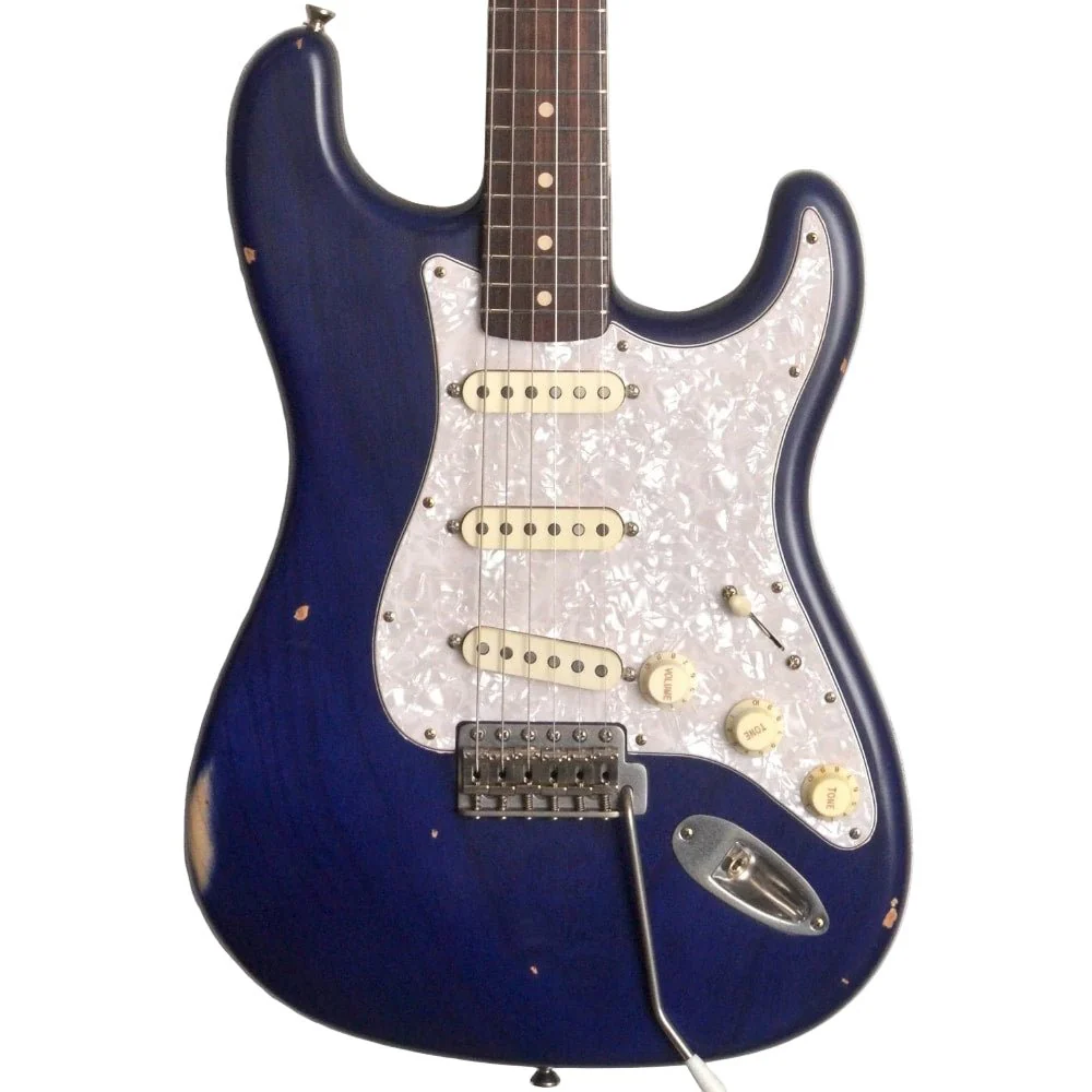 Nash Guitars S63 Deep Clear Blue / Purple Ash & Rosewood Lollars SSS Light Relic w/ Hard Case - Image 2