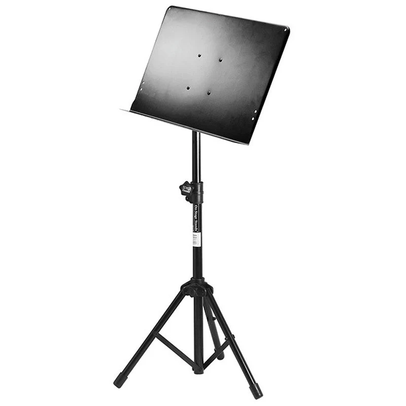 On Stage Orchestral Sheet Music Stand with Solid Bookplate