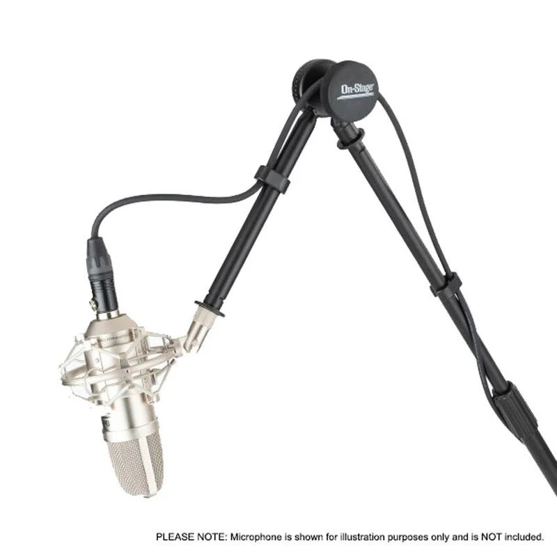 On Stage Tripod Studio Mic Boom with 7" Mini Boom Extension & Casters - Image 5
