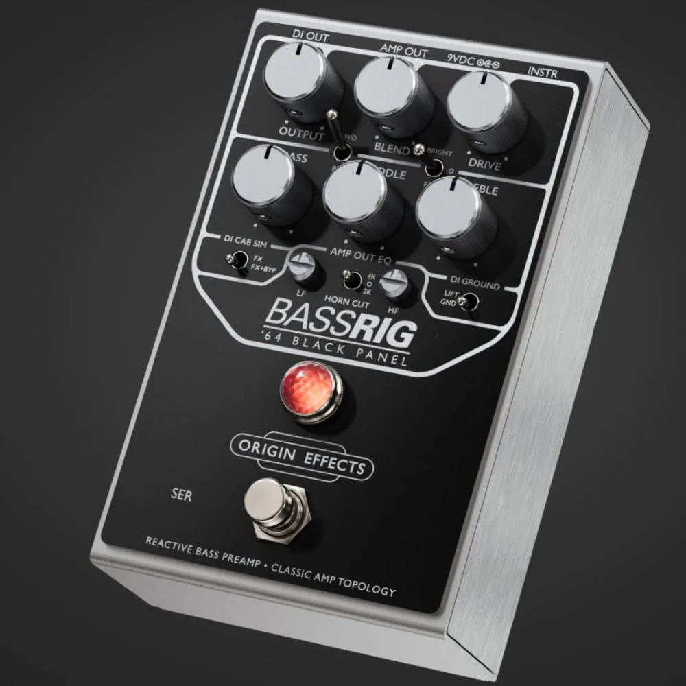 Origin Effects BassRIG 64 Black Panel Reactive Bass Preamp & DI Inspired by Fender Showman & Bassman Amp