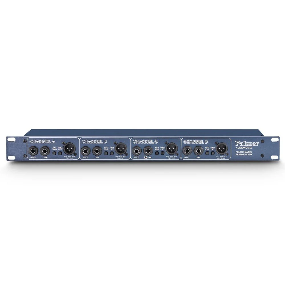 Palmer PAN03 PASS 4 Channel DI Box 19 inch Rack Mount Unit Passive