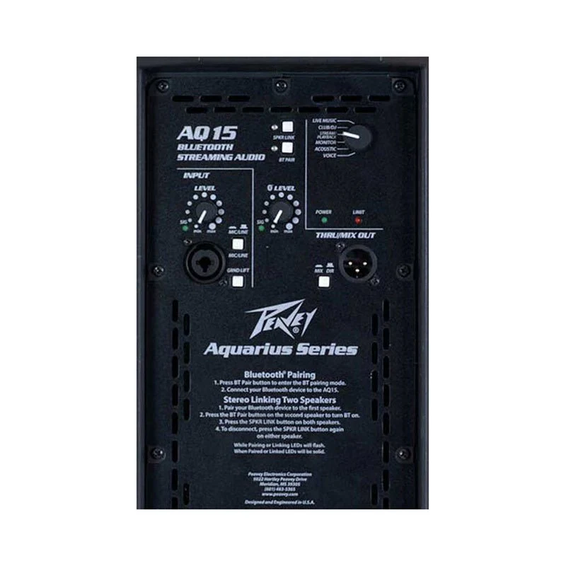 Peavey Aquarius Series "AQ15" Powered 1000W, Bi-Amped, 15" Loudspeaker with Bluetooth - Image 5