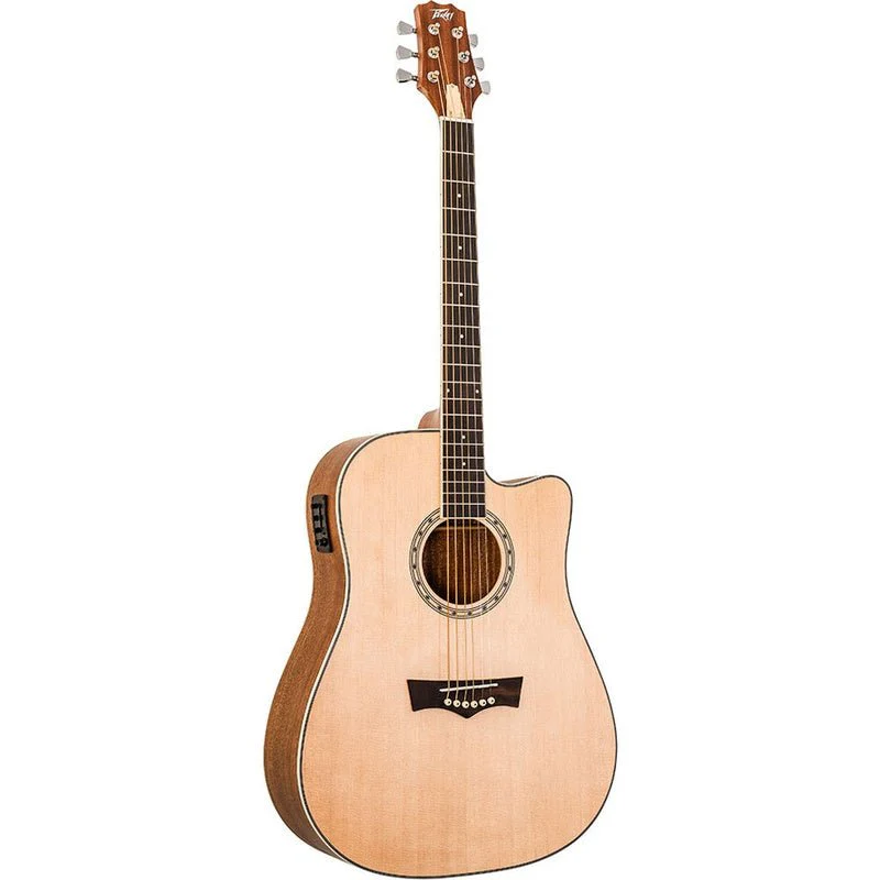 Peavey DW2 Delta Woods Series Dreadnought AC/EL Guitar with Cutaway - Image 3