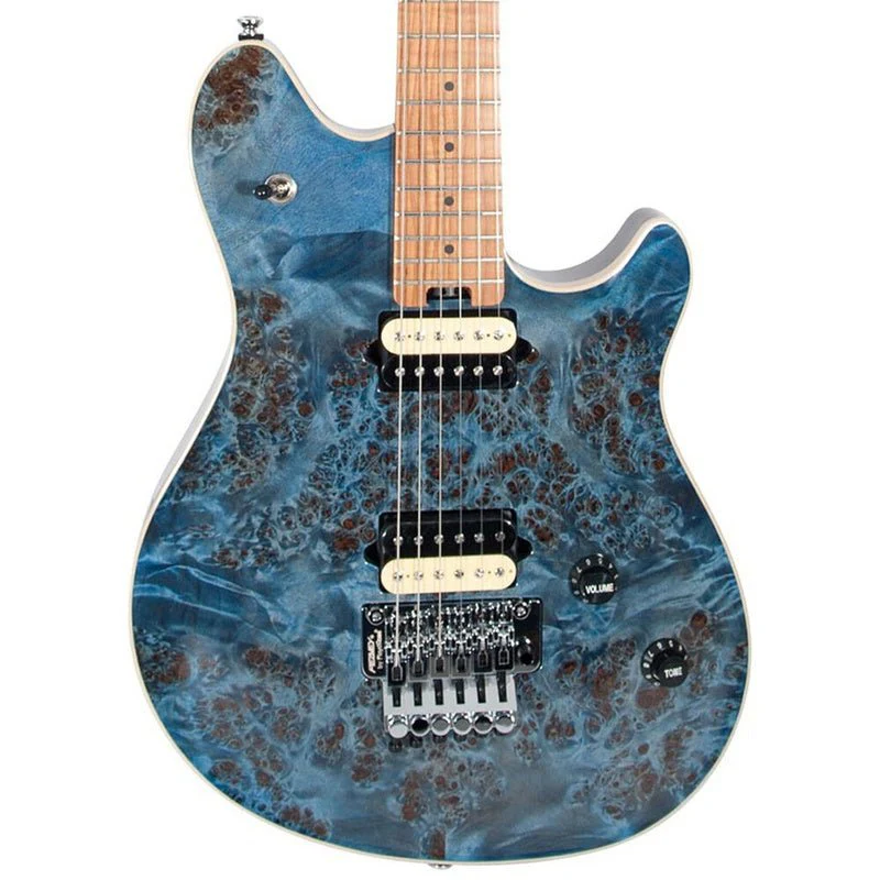 Peavey HP-2 Series Electric Guitar in Poplar Burl Transparent Blue Finish - Image 3