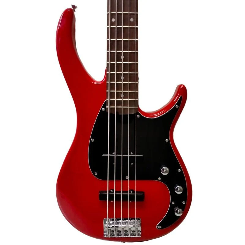 Peavey Milestone Series 5-String Bass Guitar in Red - Image 3