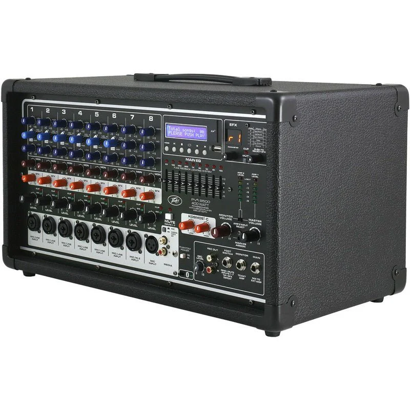 Peavey PVi Series 400-Watt, 8-Channel Mixer Amplifier with SD Card/USB MP3/Bluetooth Player - Image 4