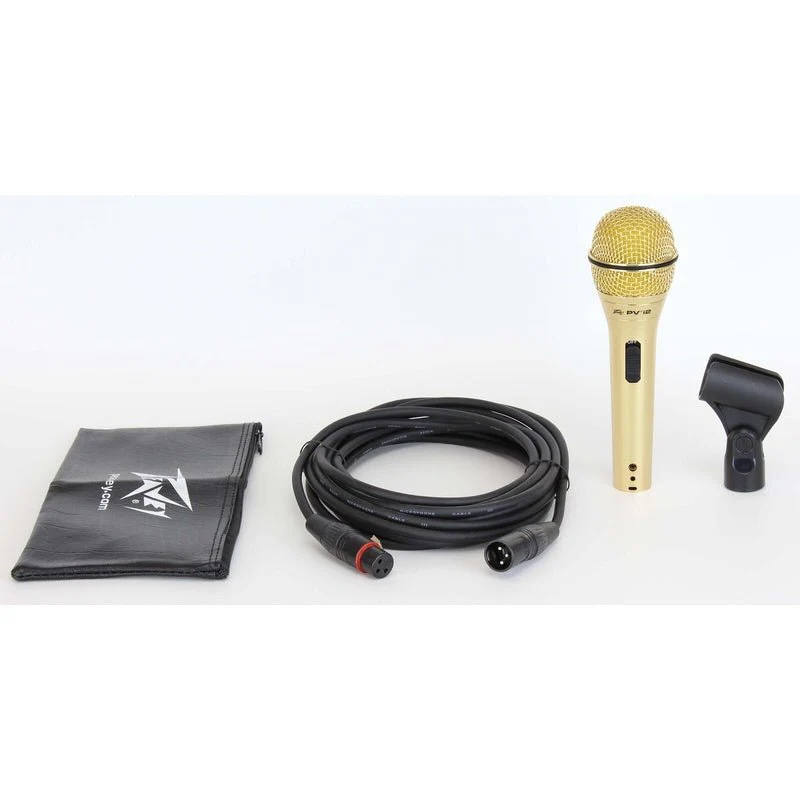 Peavey PVi2 Dynamic Cardioid Microphone in Gold with XLR-XLR Cable - Image 2
