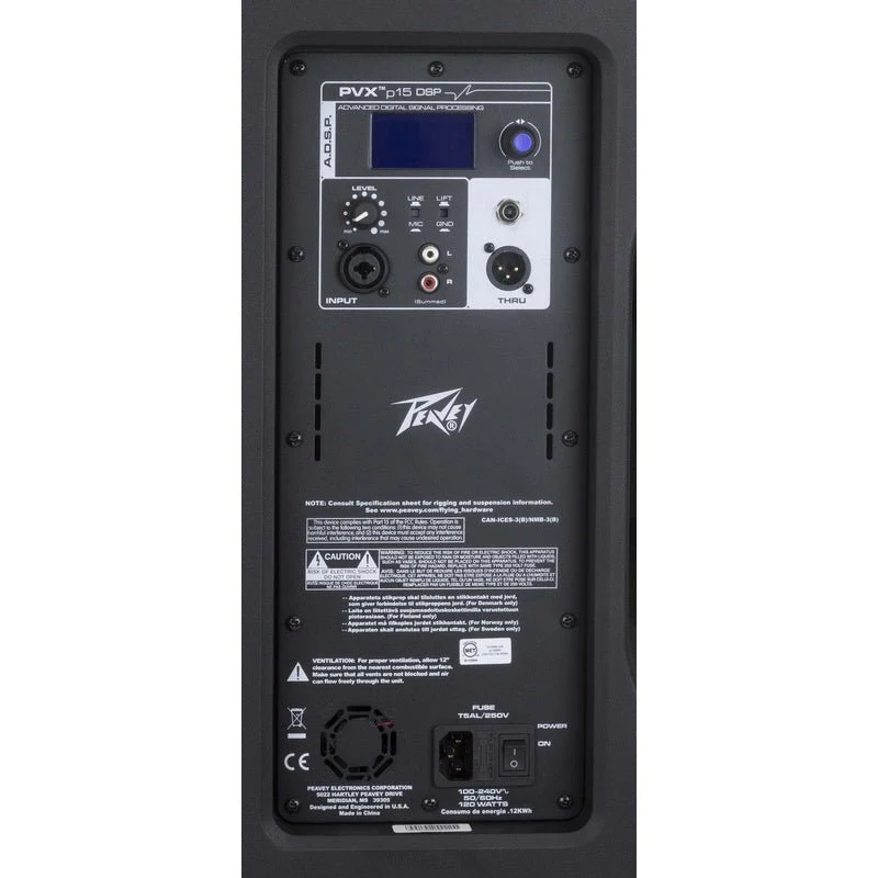 Peavey PVX Series "PVXP-15DSP" Powered 830W, Bi-Amped, 15" Loudspeaker with DSP - Image 5