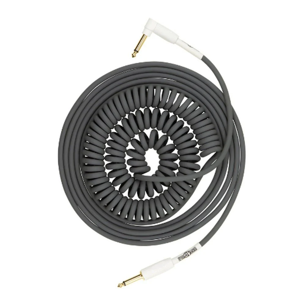 Pig Hog PHCC30GR “Half Coil” Instrument Cable, 30 ft, Grey