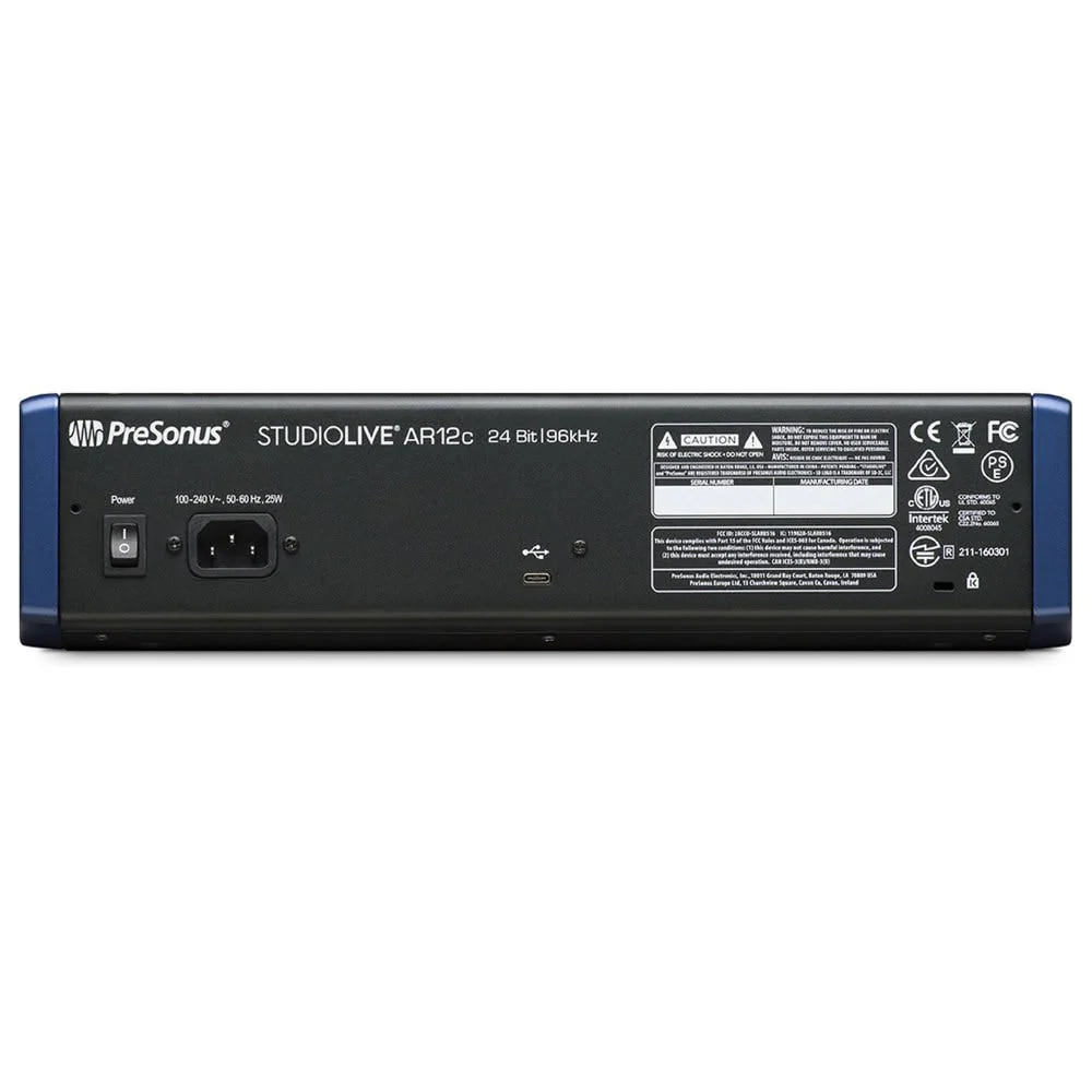 PreSonus StudioLive AR12C 12Ch Mixer w/ Bluetooth & USB-C Multitrack Recording - Image 3