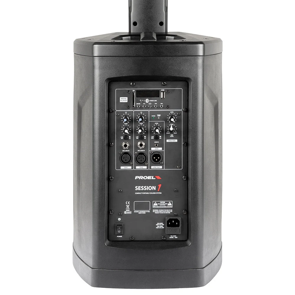 Proel SESSION 1 400W Powered Column Array Speaker System w/ Built-in Mixer & Bluetooth Audio - Image 3