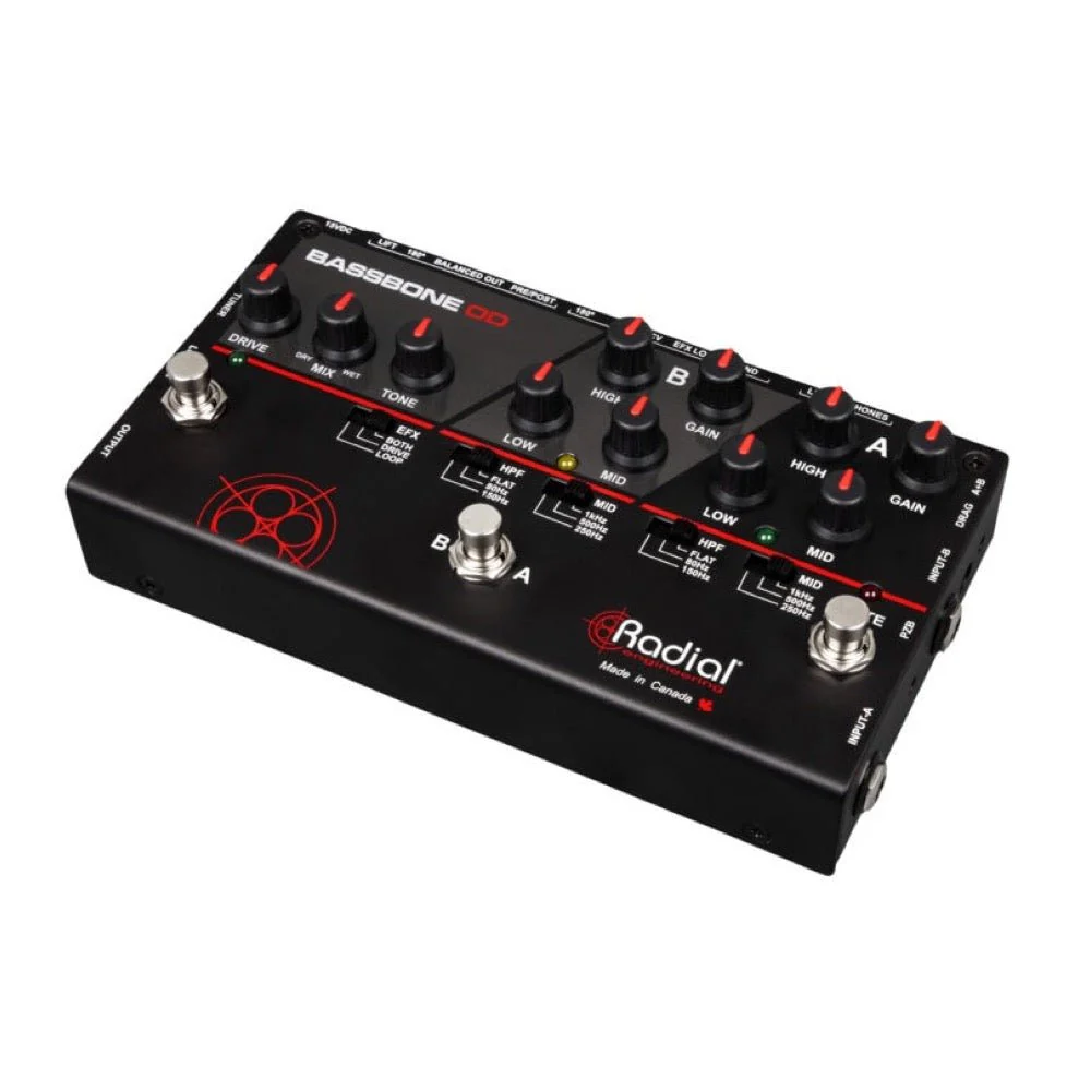 Radial Bassbone OD Bass Preamp, 2-Ch w/ Overdrive, FX loop, DI & Headphone Amp - Image 2