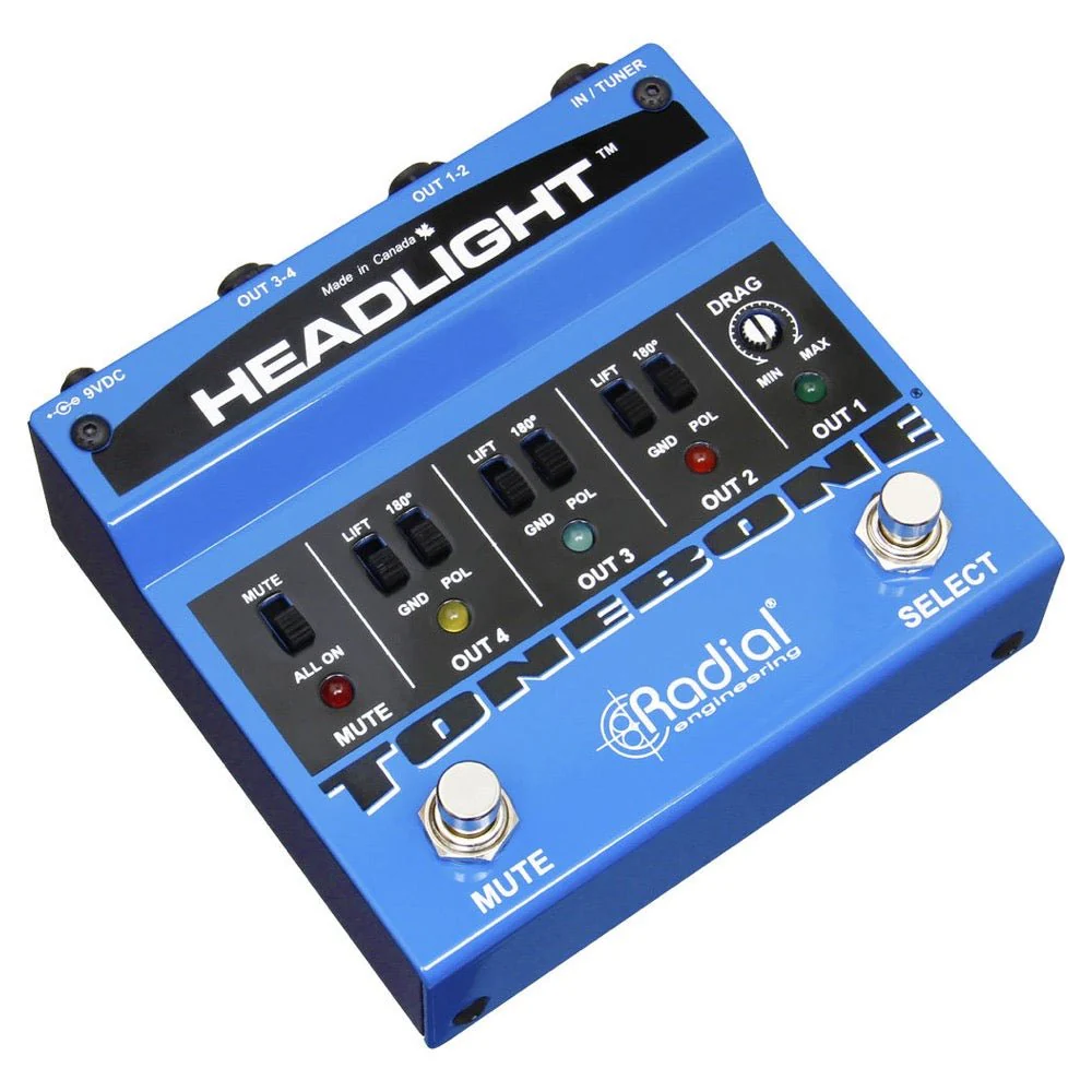Radial HEADLIGHT Amp Selector w/ 4x Outputs & Polarity Control