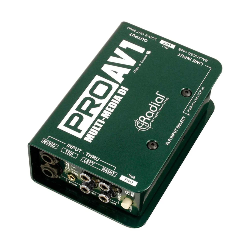 Radial ProAV1 Passive Multimedia DI w/ RCA, 3.5mm, XLR, 1/4" connectors