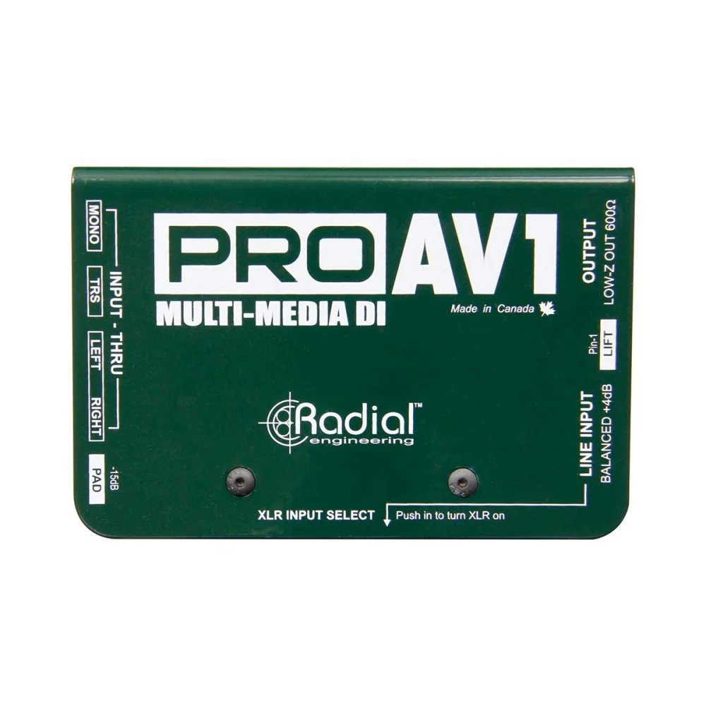 Radial ProAV1 Passive Multimedia DI w/ RCA, 3.5mm, XLR, 1/4" connectors - Image 2
