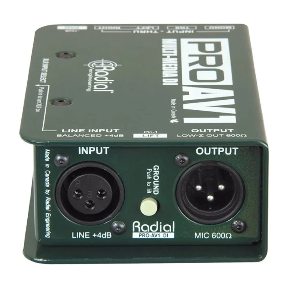 Radial ProAV1 Passive Multimedia DI w/ RCA, 3.5mm, XLR, 1/4" connectors - Image 4
