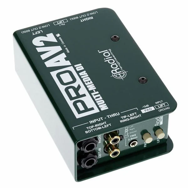 Radial Pro AV2 Stereo Multimedia DI Box Dual RCA , 3.5mm & 1/4 Inputs - Image 10