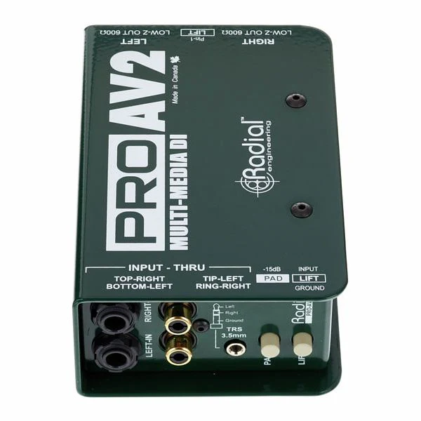 Radial Pro AV2 Stereo Multimedia DI Box Dual RCA , 3.5mm & 1/4 Inputs - Image 11