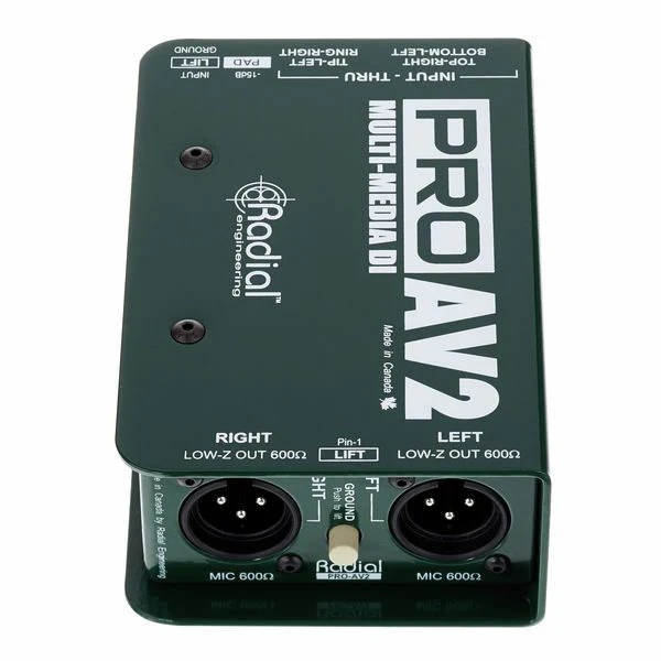 Radial Pro AV2 Stereo Multimedia DI Box Dual RCA , 3.5mm & 1/4 Inputs - Image 9