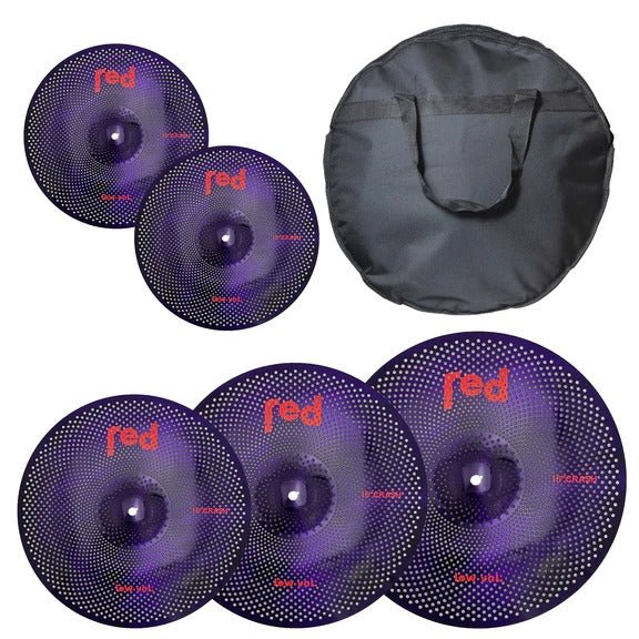 Red Cymbals Low Volume Series 5 Piece Cymbal Set 14/16/18/20 with 20" Bag - Image 3