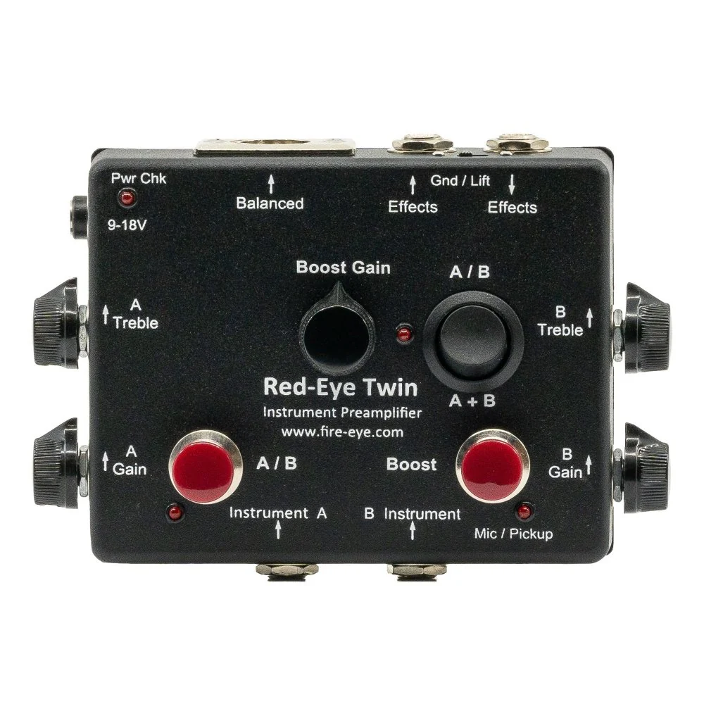 Fire-Eye Development Red-Eye TWIN MK2 Dual Input Active & Passive Preamp DI w/ Clean Boost, Effects Loop & AB Switch / Sum - Image 17