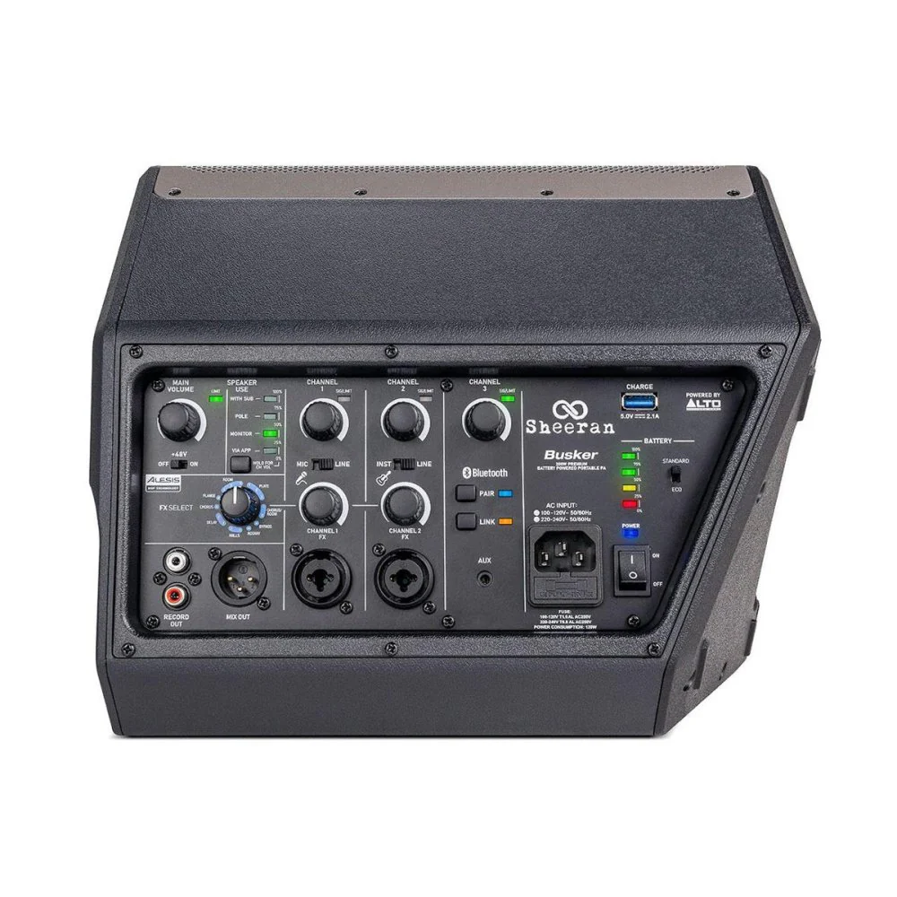Sheeran Loopers BUSKER Battery Powered Portable Speaker w/ 3Ch Mixer, FX & Bluetooth - Image 3