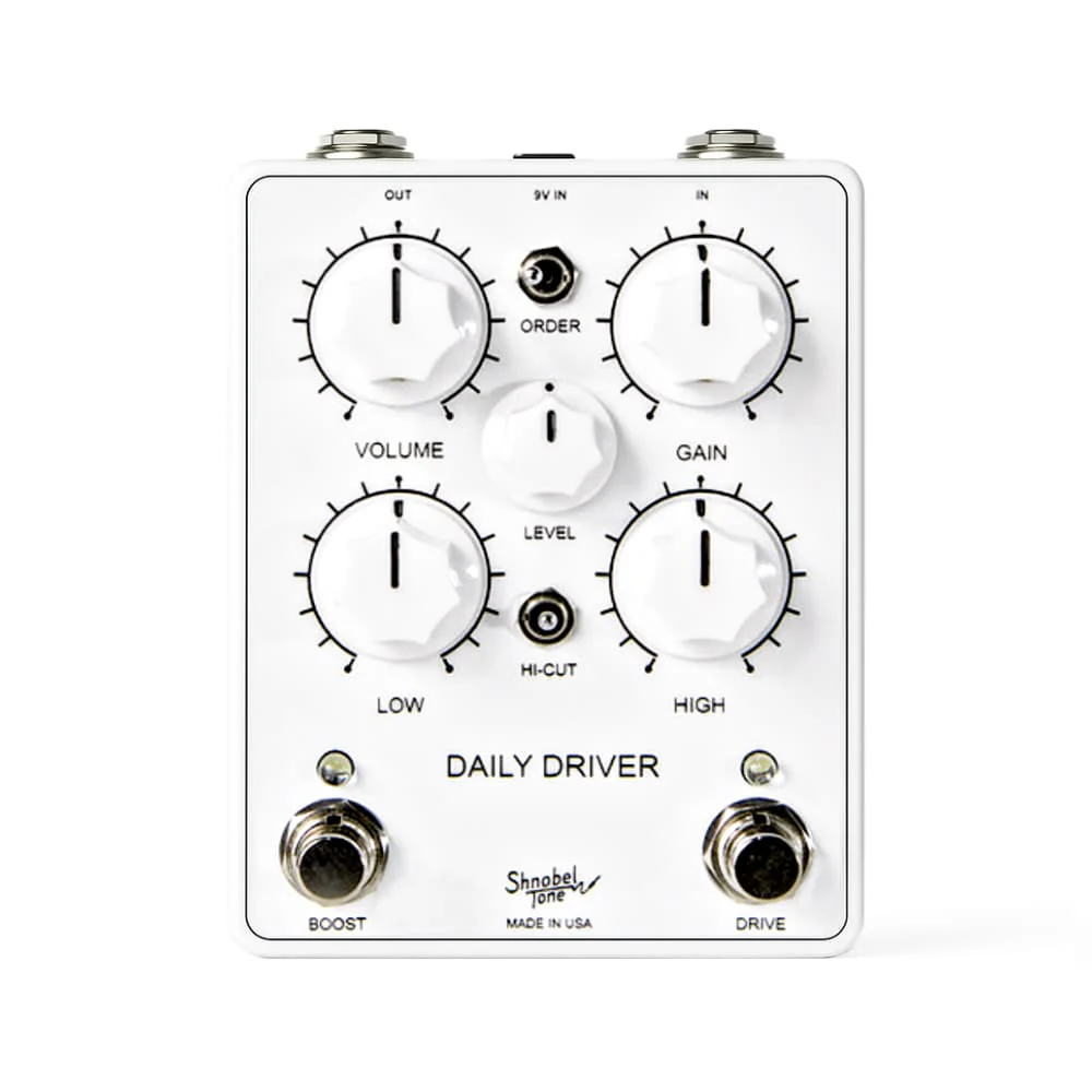 Shnobel Tone DAILY DRIVER BOOST Overdrive & Clean Boost in One White