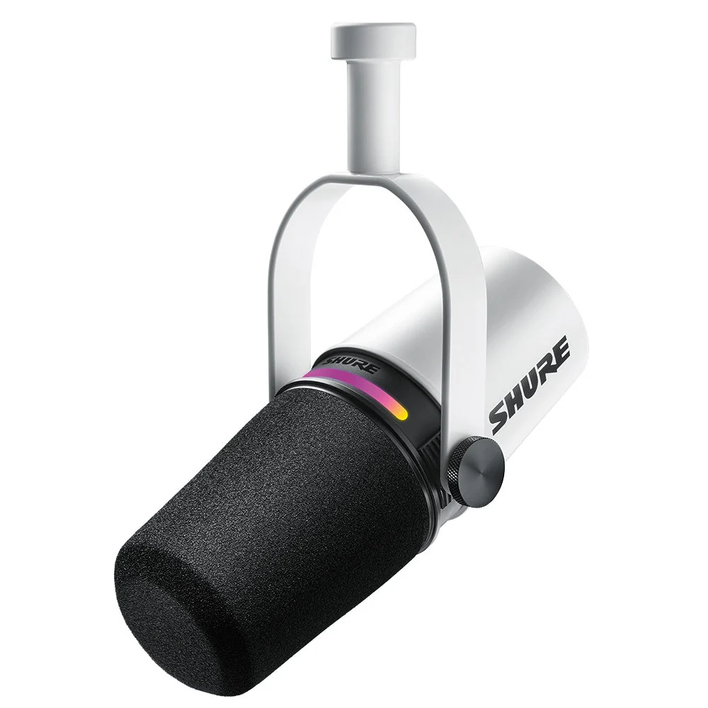 SHURE Motiv MV7+ USB / XLR Dynamic Podcasting Microphone w/ LED Touch Panel WHITE