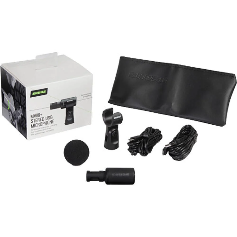 Shure MV88+ External Stereo Microphone for Mobile Device USB-C & Lightining Cable - Image 2