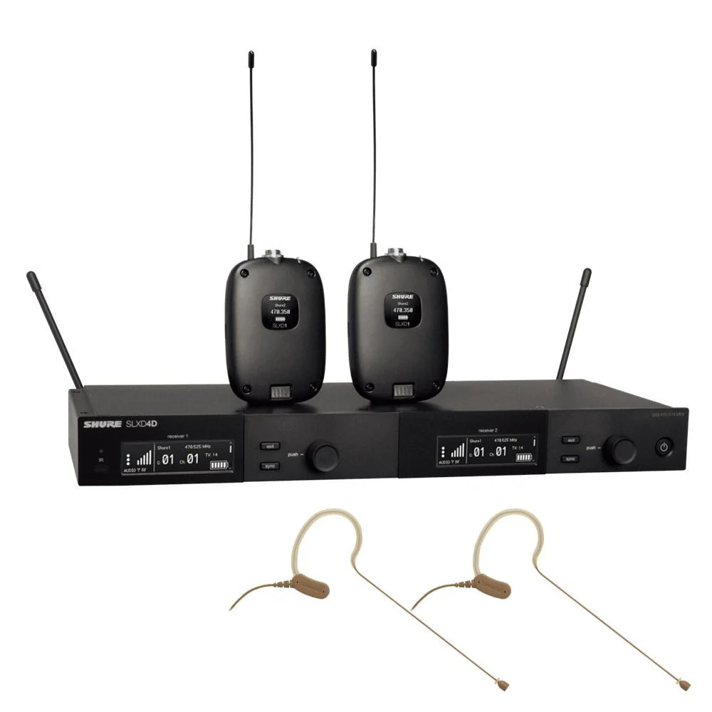 SHURE SLX-D SLXD1/MX153/SLXD4D 2Ch Wireless System w/ 2x SLXD1 Body Pack & 2x MX153 Headset Mic - Image 3