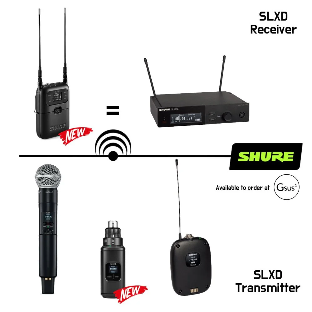 SHURE SLX-D SLXD25 SLXD2 SM58 Handheld Transmitters & SLXD5 Receiver Wireless Set - Image 8