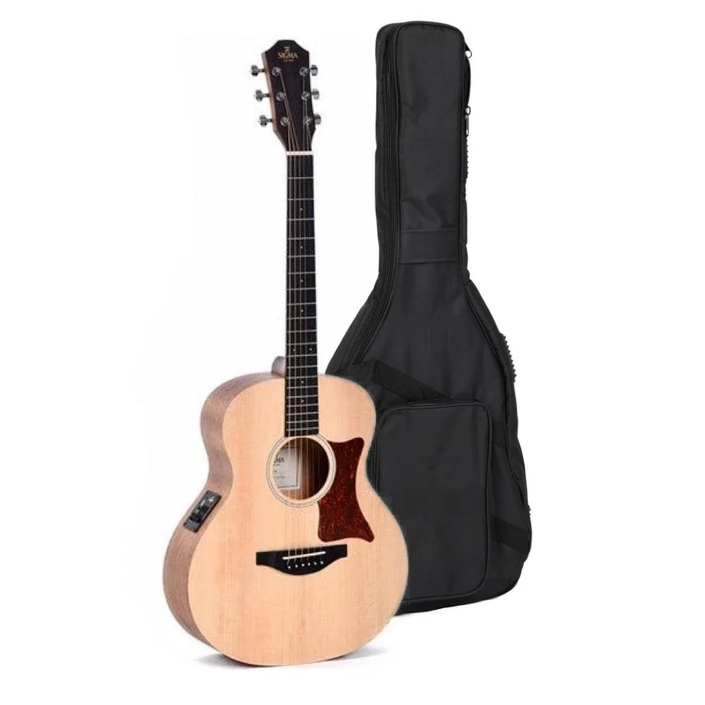 Sigma GSME Short-Scale Acoustic Guitar Solid Sitka Spruce Top w/ Pickup & GigBag