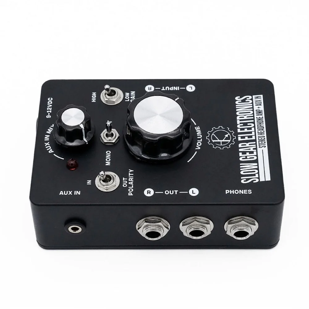 Slow Gear Electronics Pedalboard IEM Headphone Amp w/ Stereo AUX input & Phase Polarity Correction - Image 8