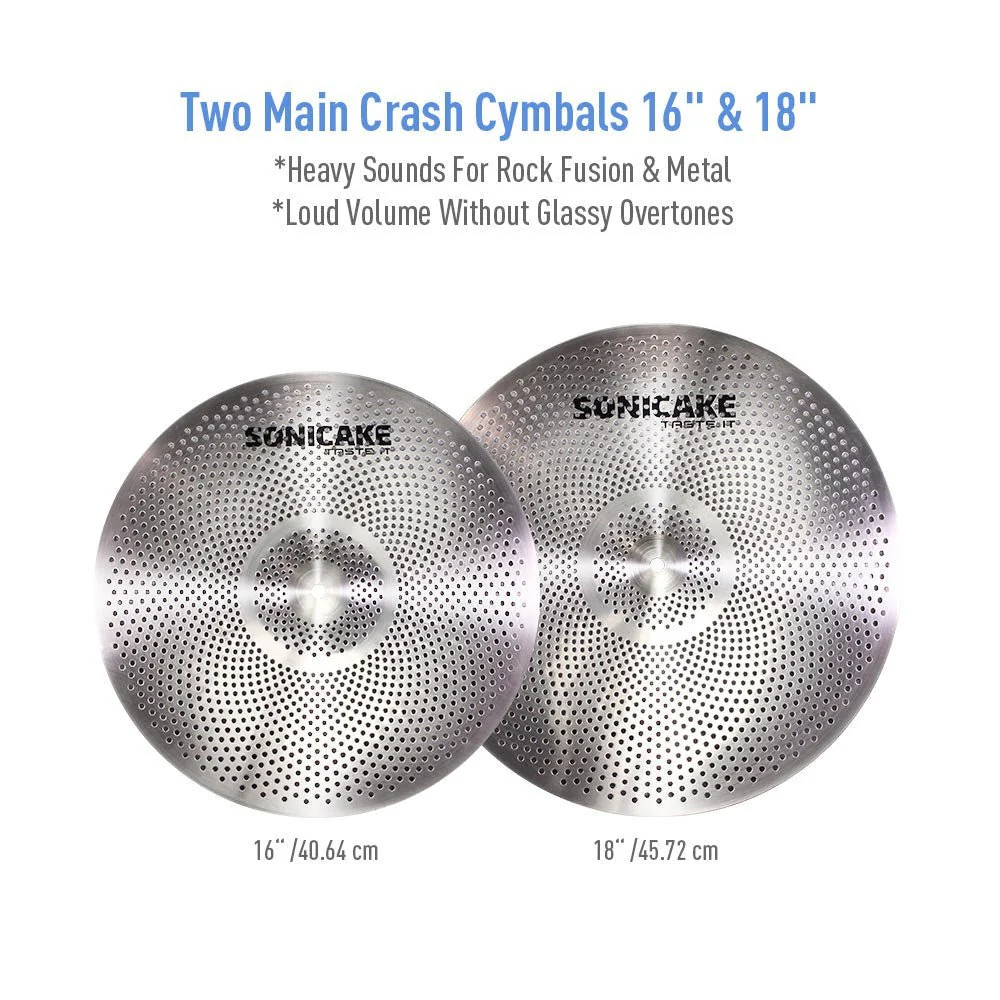 Sonicake - Low Volume Mute Cymbal set Silver (5 Pack) - Image 4