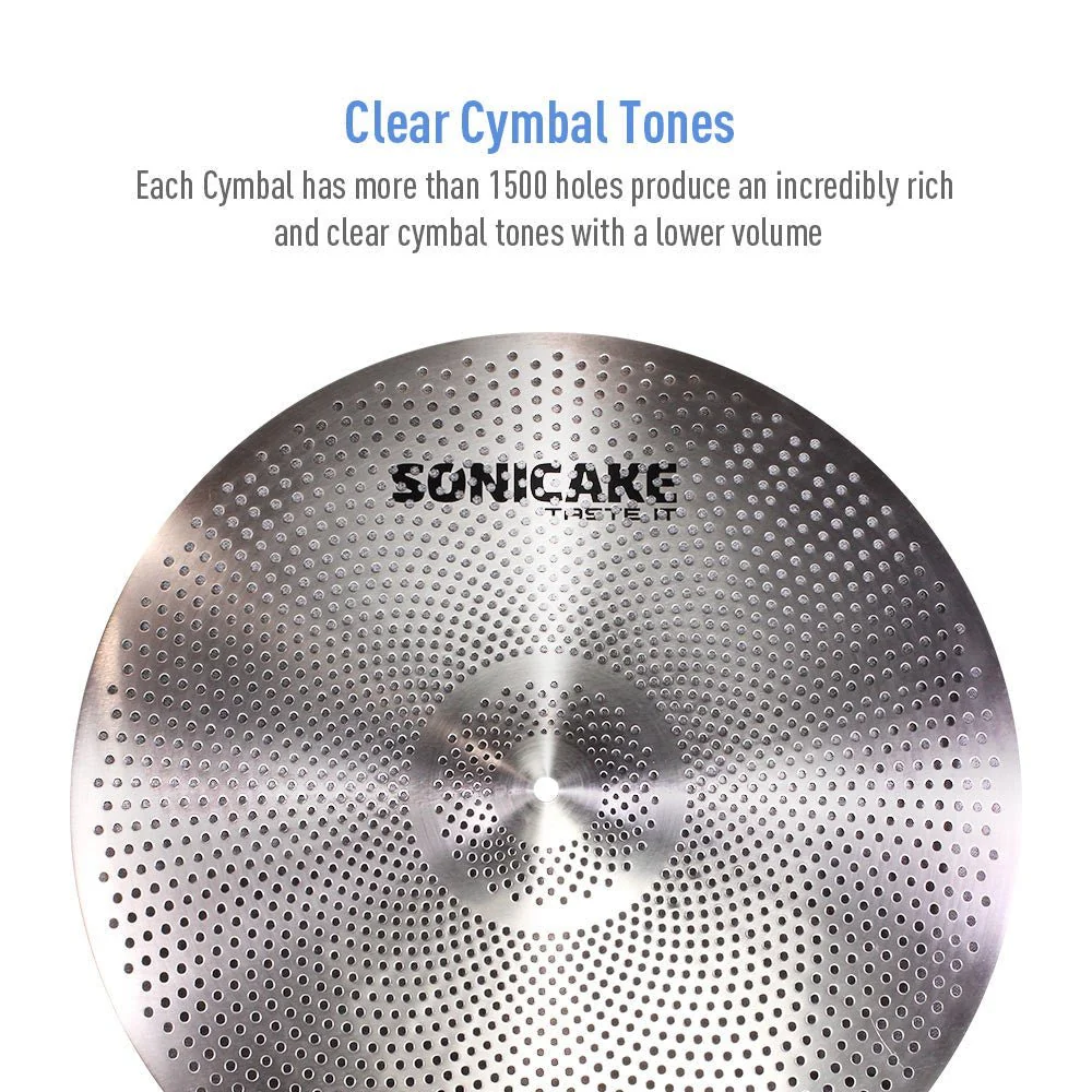 Sonicake - Low Volume Mute Cymbal set Silver (5 Pack) - Image 5