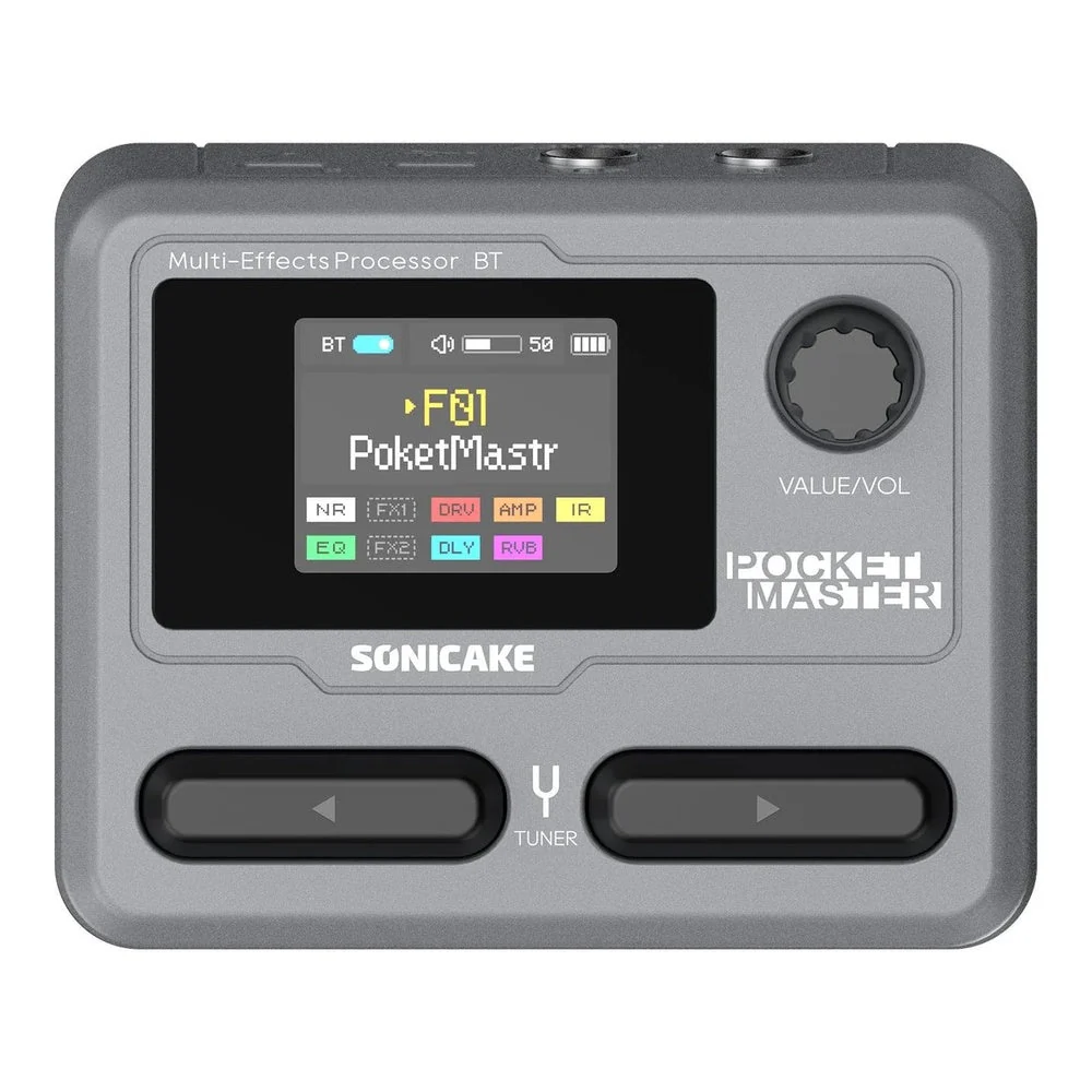 Sonicake Pocket Master Portable Mini Guitar Amp Modeller & Multi FX w/ Bluetooth & NAM - Gray
