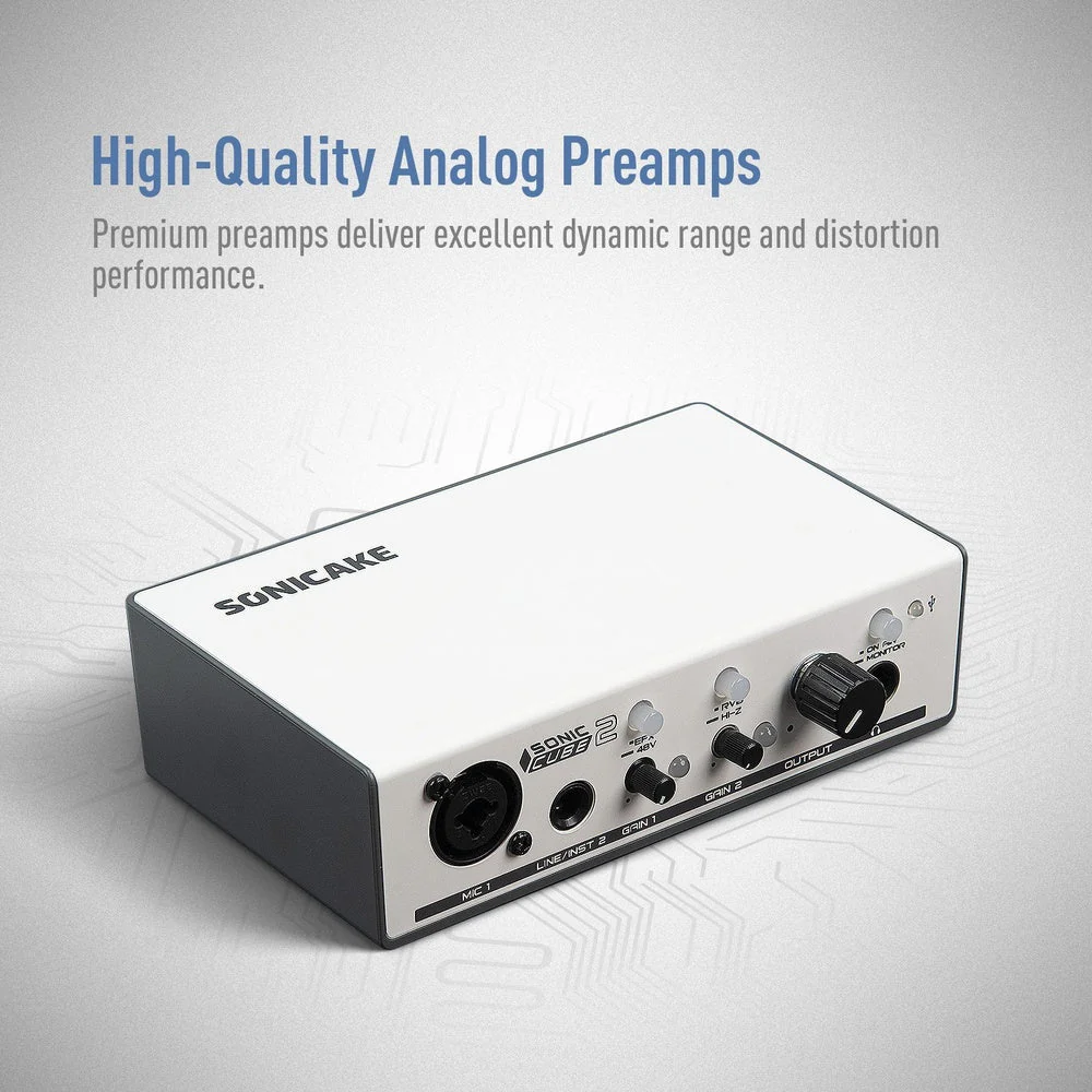 Sonicake - Sonic Cube II - USB-C Audio Interface for Guitarists w Live Stream & Loopback - Image 2