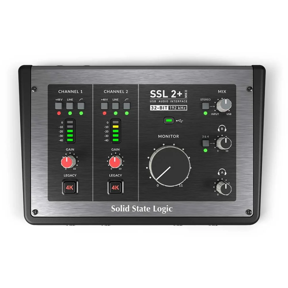Solid State Logic SSL 2+ MK2 2 In 4 Out 32bit USB-C Audio Interface Legacy 4K & MIDI