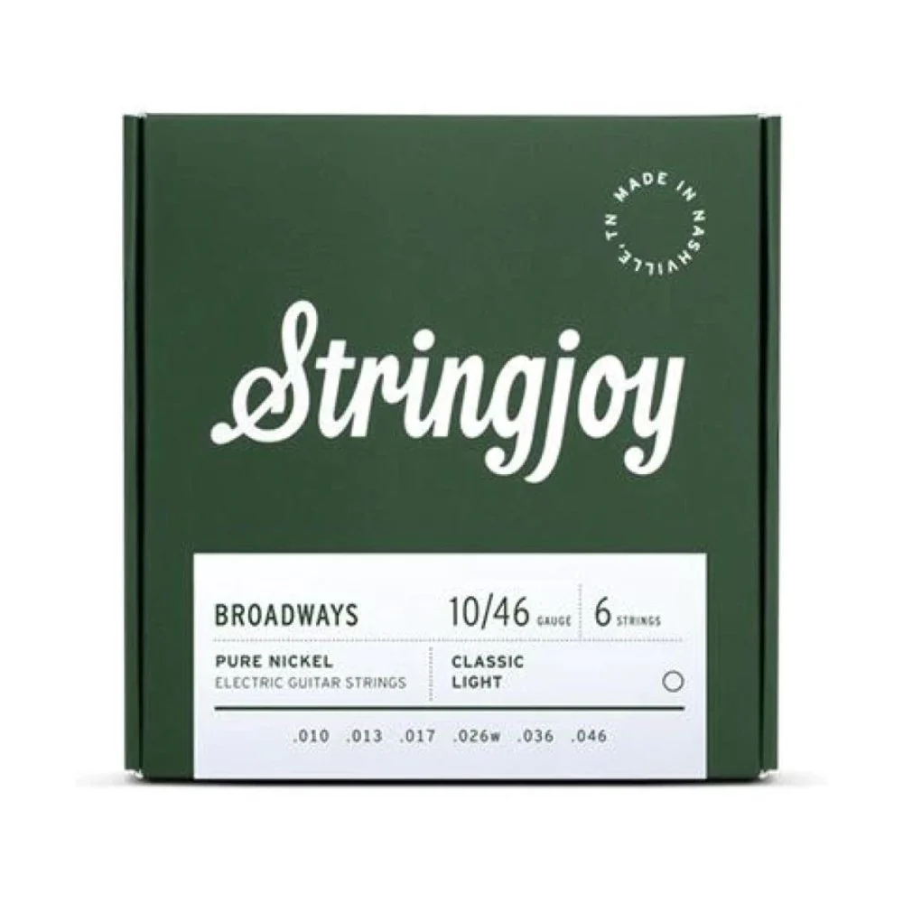 Stringjoy Broadways Classic Light (10-46) Pure Nickel Electric Guitar Strings