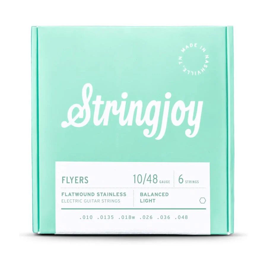 Stringjoy Flyers Flatwound Stainless Strings Balanced Light (10-48) Electric Guitars
