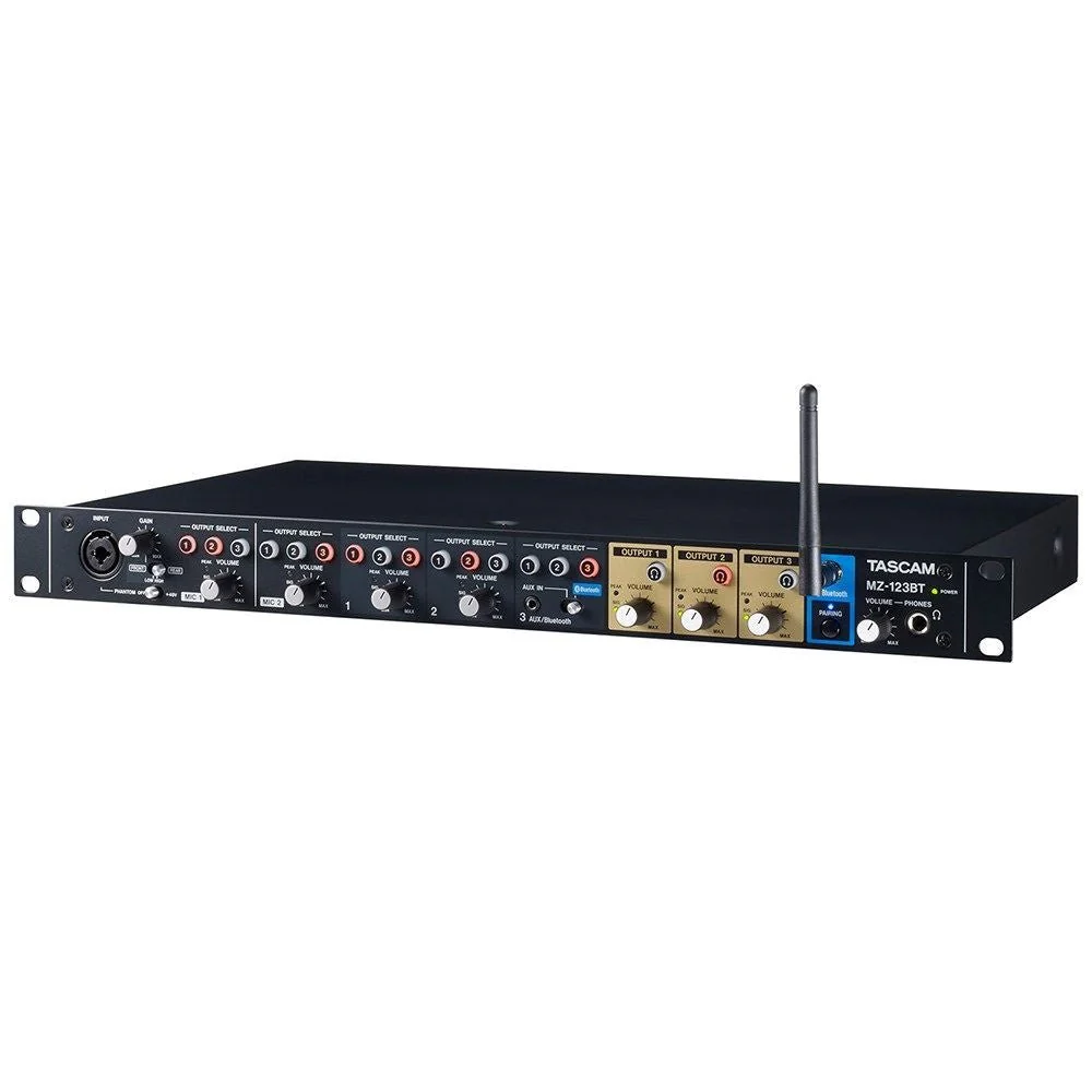 Tascam MZ-123BT Zone Mixer w/ 3 Zone Outputs & Bluetooth - Image 3