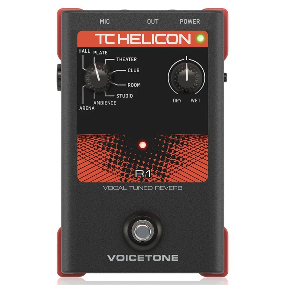 TC Helicon VoiceTone R1 Studio-Quality Live Vocal Reverb Pedal Vocal Effects