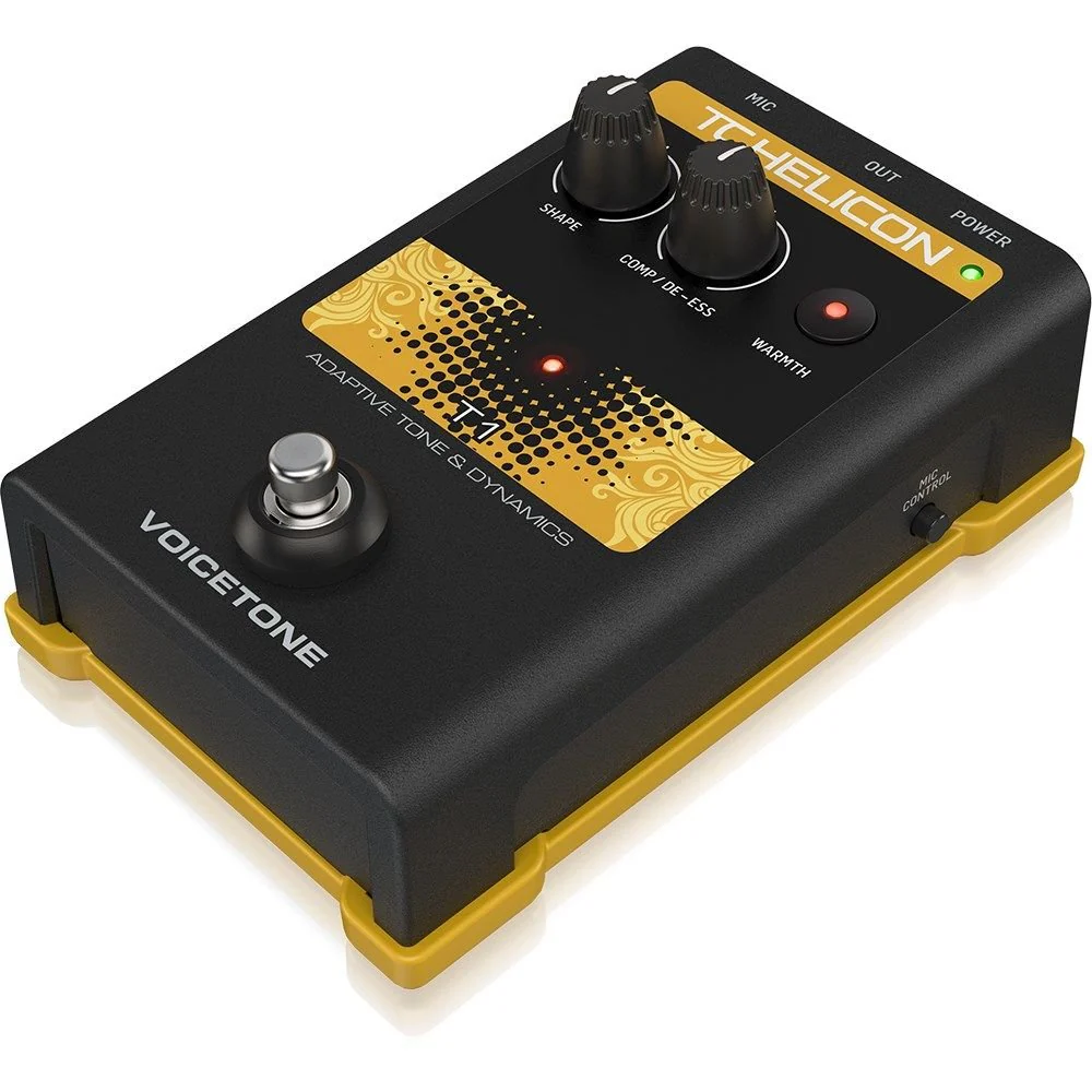 TC Helicon VoiceTone T1 Studio Mastered Adaptive Vocal Tone & Dynamics Pedal Vocal Effects - Image 4