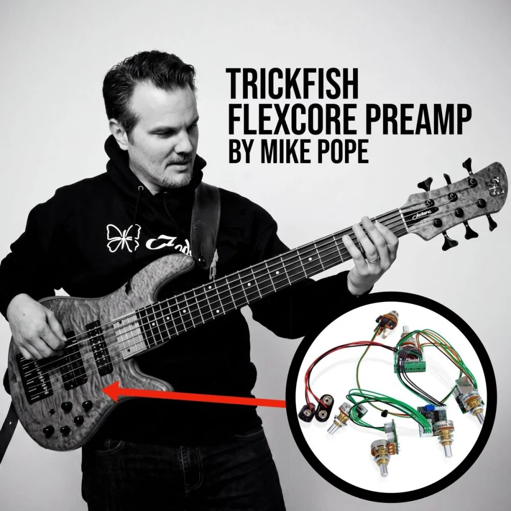 Trickfish FlexCore Preamp (Layout #79, Pre-Wired) Mike Pope Designed Onboard Bass Preamp - Image 2