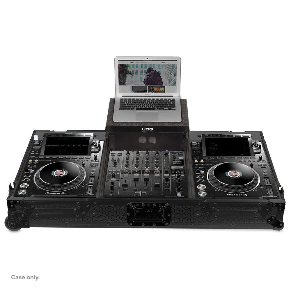 UDG Ultimate Flight Case for Pioneer CDJ-3000 & 900NXS2 w/ Laptop Shelf & Wheels (Blk)