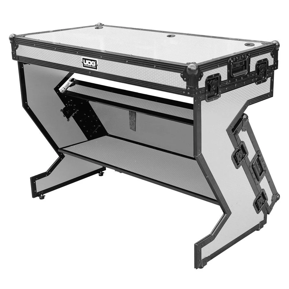 UDG Ultimate Portable Z-Style DJ Table Plus w/ Wheels (White) - Image 4