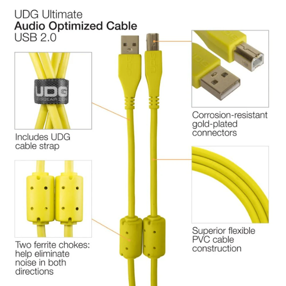 UDG Ultimate U95003 USB2 Cable A-B Yellow Straight 3m - Image 12