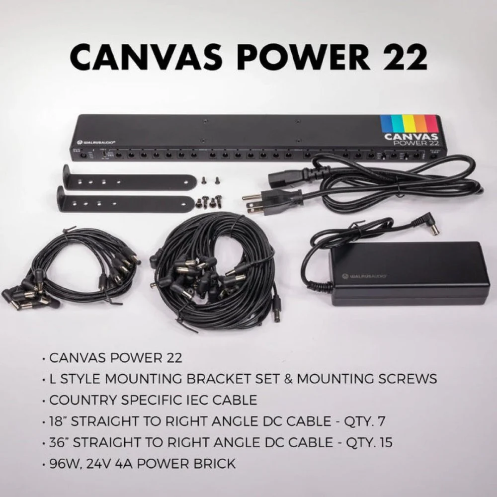 Walrus CANVAS POWER 22 Low Profile Pedal Power Supply w/ 96W Power Brick AU Adapter - Image 6