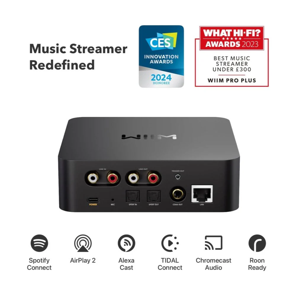 WiiM PRO PLUS AirPlay2 Wireless Audio Streamer & Chromecast w/ AKM 4493SEQ DAC Hi-Res Audio from Spotify - Image 2